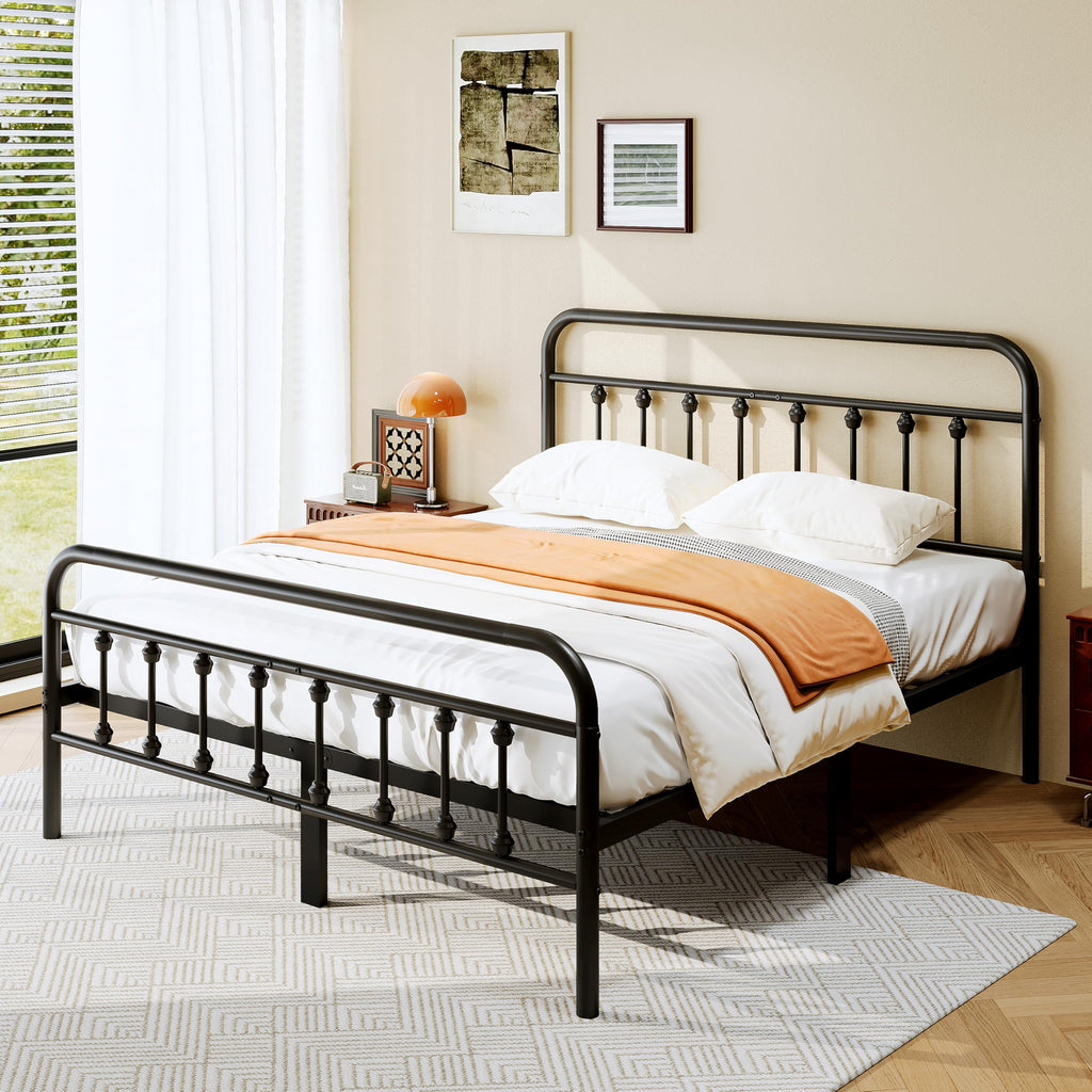 Full Size Metal Bed Frame with Headboard and Footboard S977
