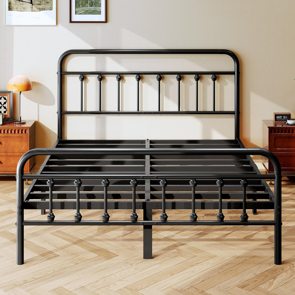 Full Size Metal Bed Frame with Headboard and Footboard S977